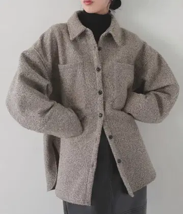 루프 트위드 셔츠 블루종