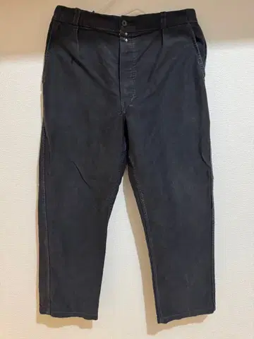 프랑스제 1950년대 블랙 몰스킨 워크 팬츠 빈티지