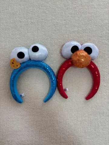 쿠키 몬스터 엘모 머리띠 2개 세트