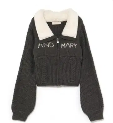 andmary Mary logo zip tops gray