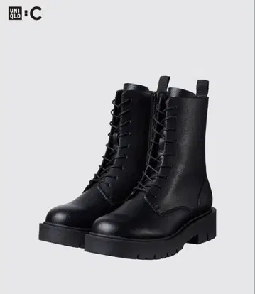 유니클로 C 네이비터치 레이스업 숏부츠 22.5