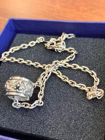 실버 목걸이 아라베스크 당초 오닉스 순은제