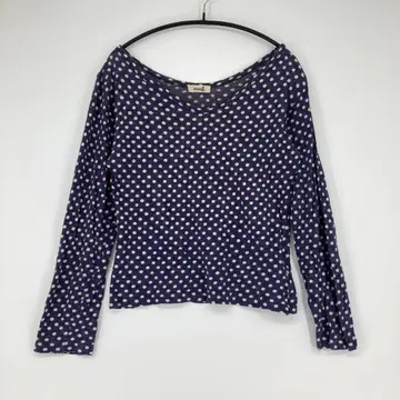 45rpm 네이비 도트 패턴 긴팔 상의