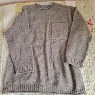 studio CLIP 그레이 긴팔 스웨터 포켓 부착