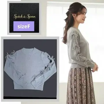 새상품급 [Spick & Span] 리본 포함 그레이 스웨터 F