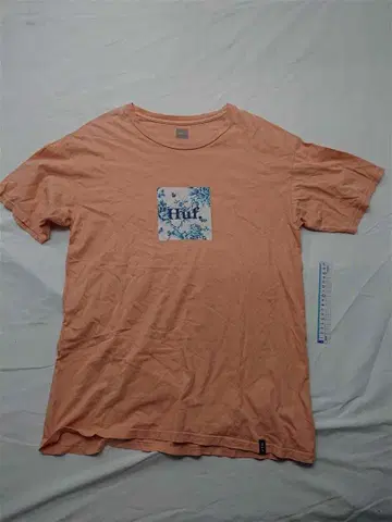 허프 플로럴 로고 프린트 티셔츠 핑크 계열 남성용 L 사이즈