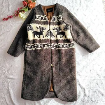 써니클라우드 펠리시모 카우친 보아 코트 롱 코트 M 사이즈 사슴