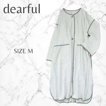 디어풀 여성스러운 노카라 파이핑 코트 M 사이즈 좋은 품질 여유로운 심플