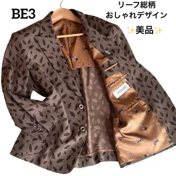 리프 올 패턴 테일러드 자켓 BE3 피크 라펠 디자인 새상품급