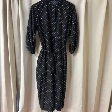 물방울 패턴 긴팔 원피스