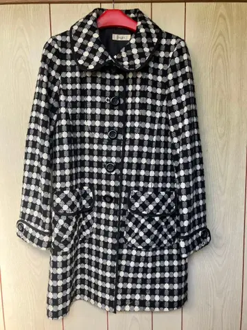 axes femme 엑시즈팜 코트 체크 레트로 블랙 계열