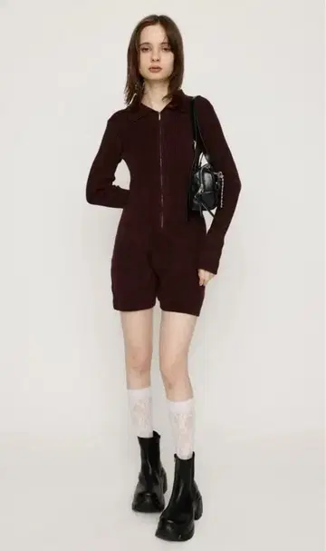 SLY 긴팔 니트 올인원 브라운