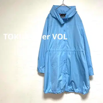 토쿠코 프리미어볼 블루 얇은 소재 코트 스프링 코트 겉옷 여성용 M