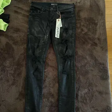 PURPLE BRAND 데미지 가공 블랙 데님 30