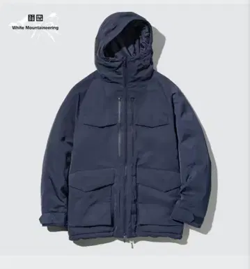 UNIQLO 하이브리드 다운 오버사이즈 파카 M 사이즈 네이비