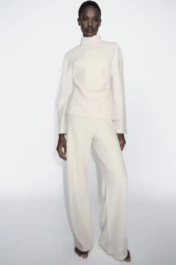 [새상품] ZARA 기모 상의 기모 팬츠 베이지 S