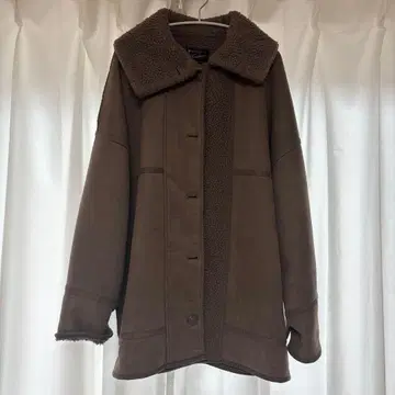 카스타네 kastane 브라운 양가죽풍 무스탕 코트