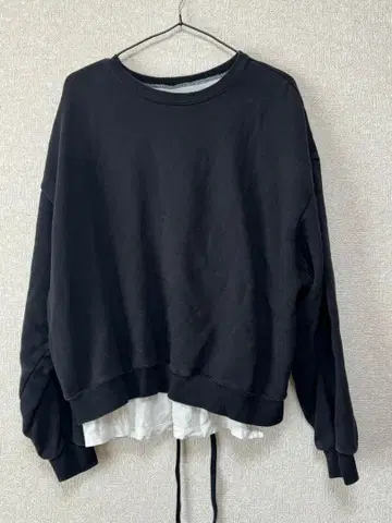 Ungrid 블랙 오버 사이즈 맨투맨 트레이닝복