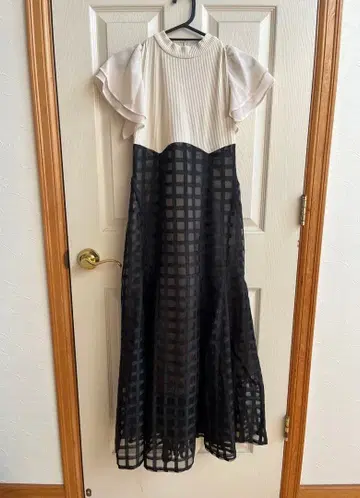 dazzlin 시어 체크 코르셋 원피스