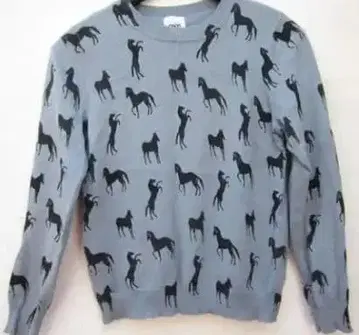 말 실루엣 크루넥 스웨터 그레이