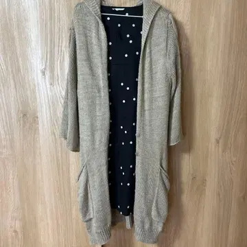 후드 부착 롱 가디건