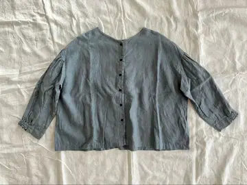 네스트로브 기모 린넨 벌룬 슬리브 블라우스