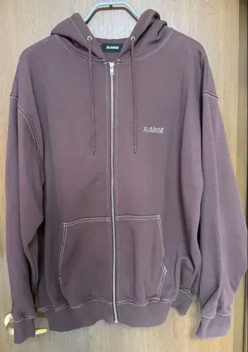 XLARGE 브라운 풀 집업 후드티