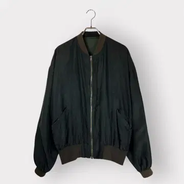 다크 그린 봄버 자켓 실크