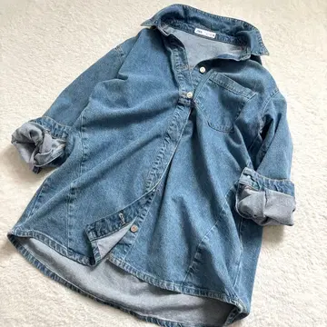 [ 새상품급 ] ZARA 데님 셔츠 자켓 L 원피스 겉옷 아우터