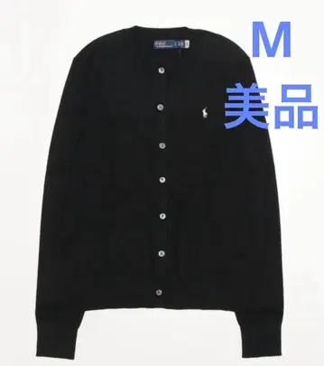 새상품급 랄프 로렌 코튼 블렌드 가디건 M 블랙