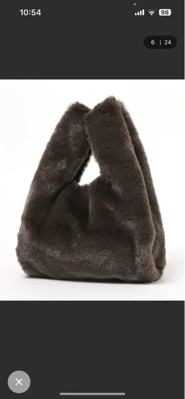 Elura 퍼 마르쉐 백 복조리 브라운