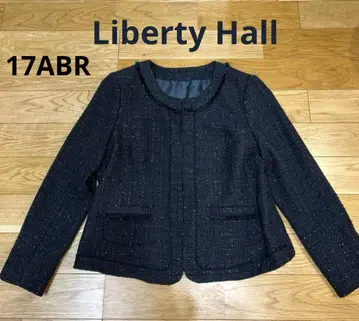 Liberty Hall 트위드 노카라 자켓 다크 네이비 17호