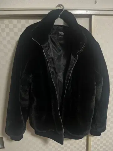 ZARA 인조 모피 자켓 아우터 L 블랙