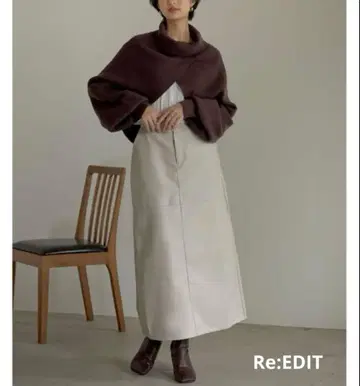 완판템 Re:EDIT 에코 가죽 롱 스커트 TALL(톨) 사이즈