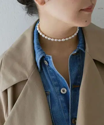 Whim Gazette Hoaw. 윔 가젯 펄 초커 목걸이