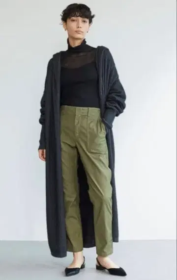 가라루 타가란테 후드 부착 롱 가디건