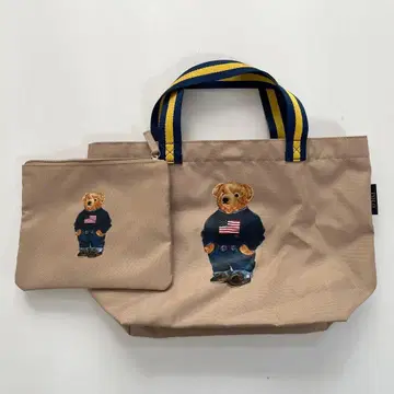 [ 새상품/파우치 포함 ] 랄프 로렌 폴로베어 백 베이지
