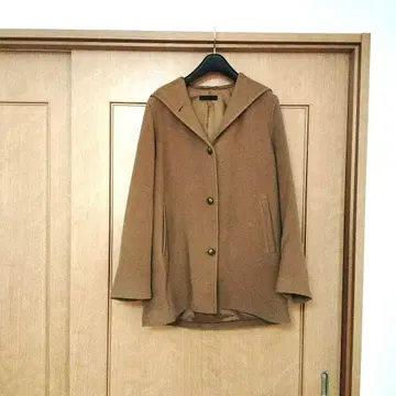 유니클로 브라운 후드 부착 코트 M [새상품급]