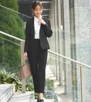 베이직 비즈니스 정장 테이퍼드 팬츠 세트