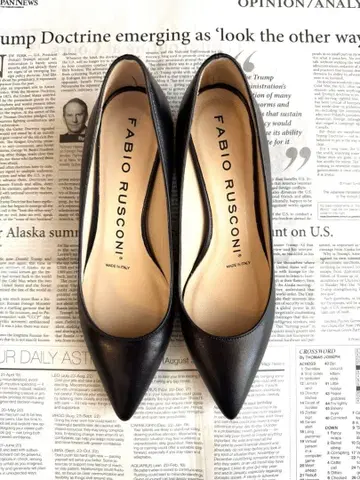 FABIO RUSCONI 포인트 토 청키힐 펌프스