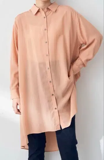 YECCA VECCA 백 개더 롱 셔츠 화이트 새상품 긴팔 셔츠