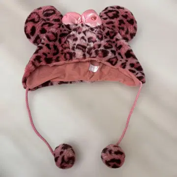 도쿄 디즈니 리조트 레오파드 무늬 미니 모자 복슬복슬 58cm