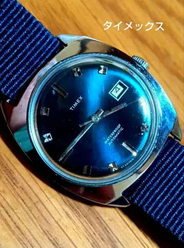 타이맥스 다크 블루 다이얼 데이트 AT 남성용 손목시계 작동품