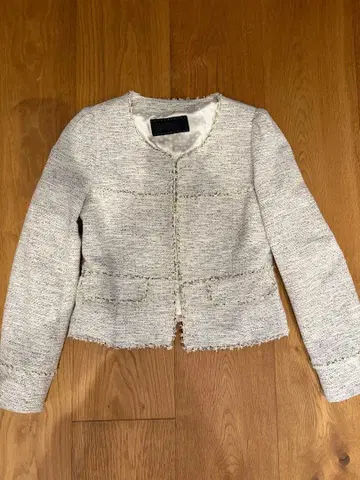 TO BE CHIC 노카라 자켓 화이트 계열 38