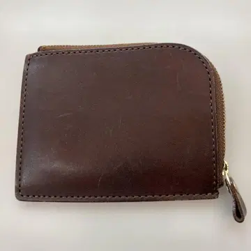 브라운 가죽 코인 케이스 골드 지퍼