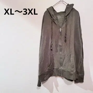 me and Tru[XL~3XL] 올리브 그린 풀 지퍼 후드티
