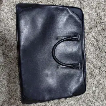 후지타카 블랙 가죽 비즈니스 백