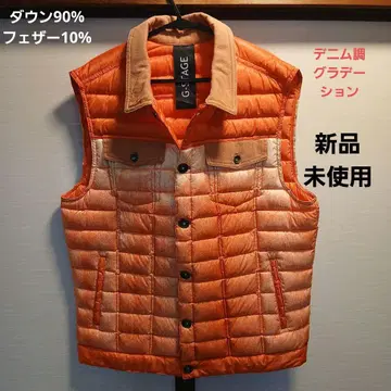 G STAGE 오렌지 데님 그라데이션 다운 베스트 50 미사용 새상품