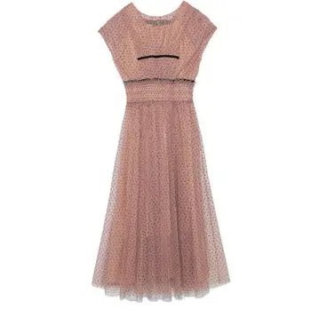 스나이델 튤 도트 원피스