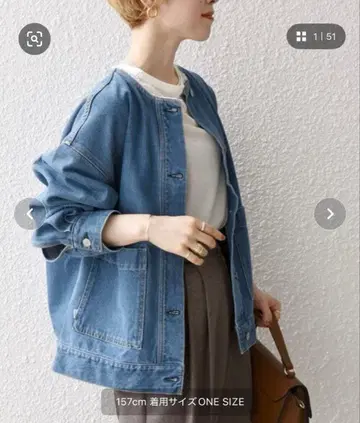SHIPS any: 노카라 데님 블루종 DENIM
